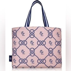 Estee Lauder Pink Blue Western Barbiecore Lined Tote Bag Shoulder Bag Hold All